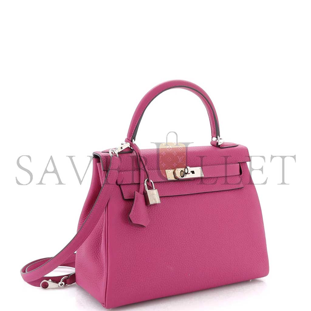 HERMÈS MASTER KELLY 28 ROSE POUR PRE TOGO WITH PALLADIUM HARDWARE (28*22*10cm)